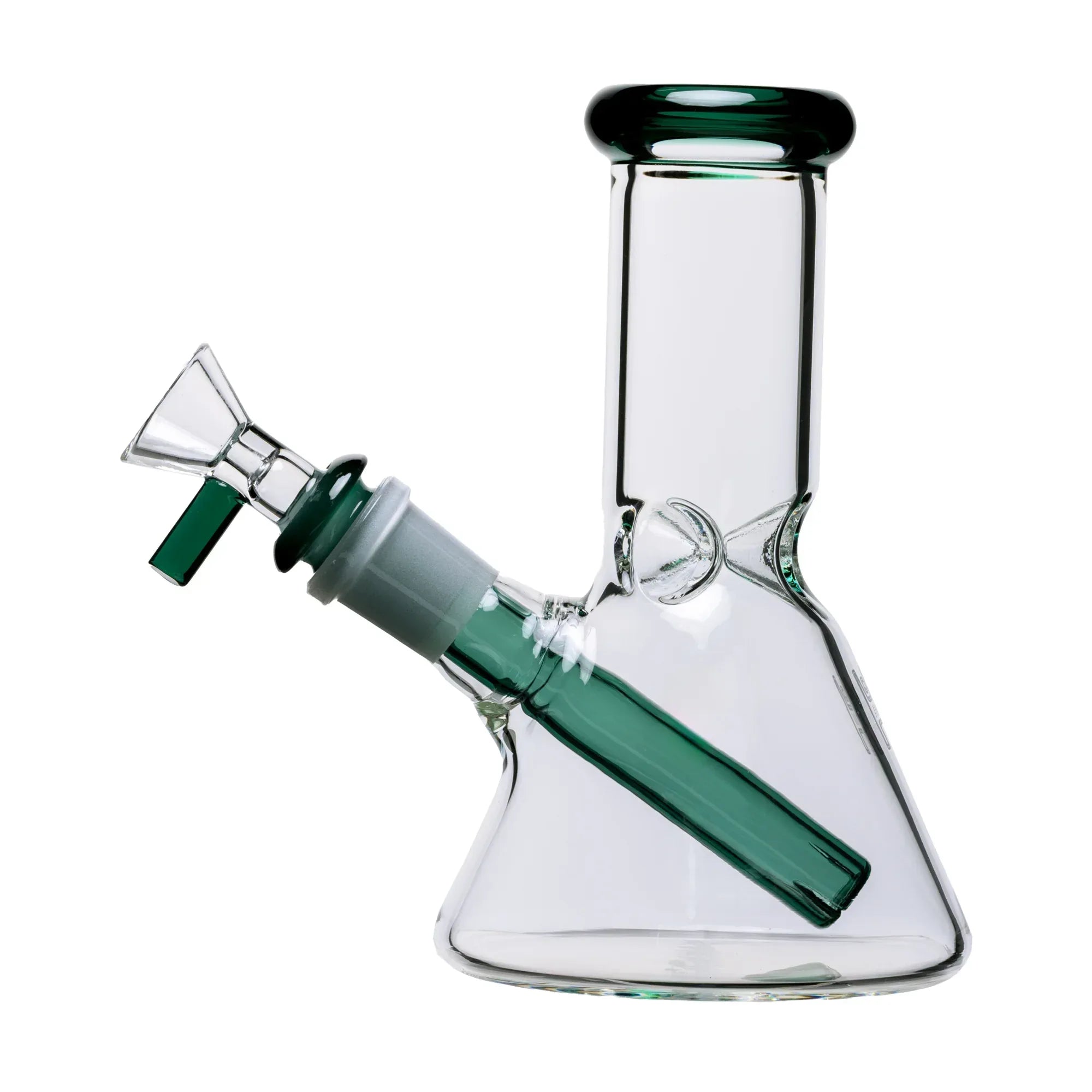 HUMAN GRADE / BUBBLER / 6`BEAKER / Clear & Lakegreen